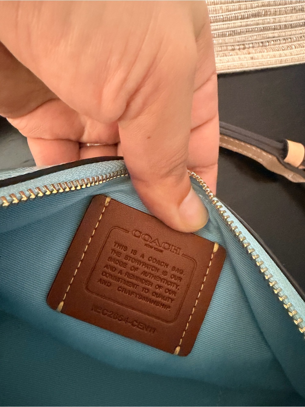Coach Ashton Mini Bag in Light Blue Leather Crossbody. - Picture 10 of 13